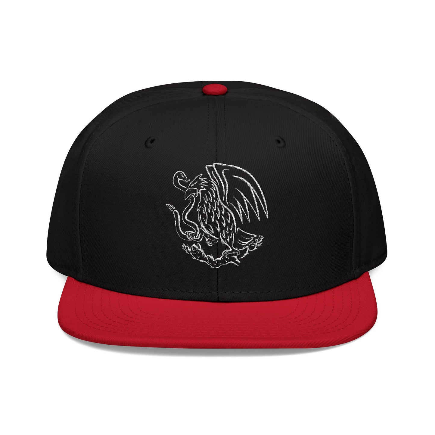 Mexico emblem 2 Embroidered Snapback Cap - Stylish Red Hat with Crest Design