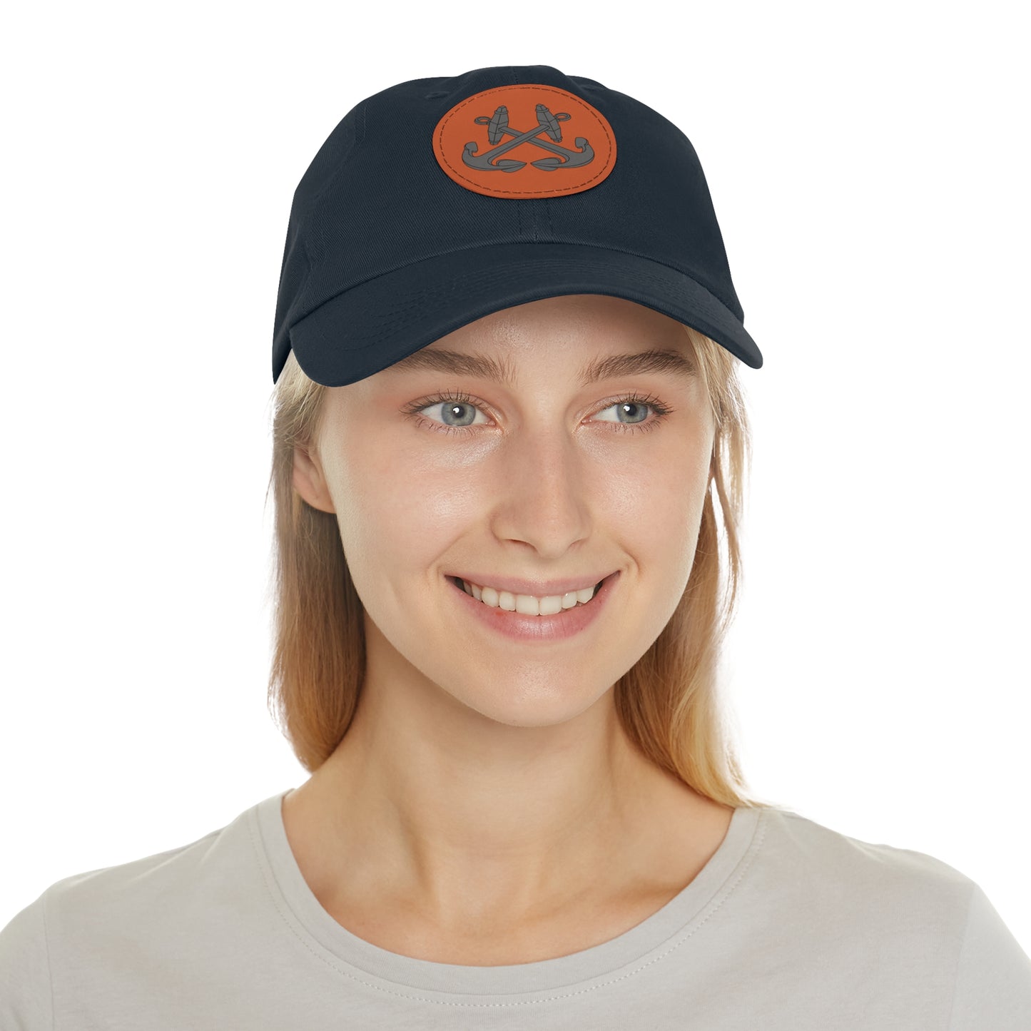 CROSSED ANCHOR leather patch Dad Hat