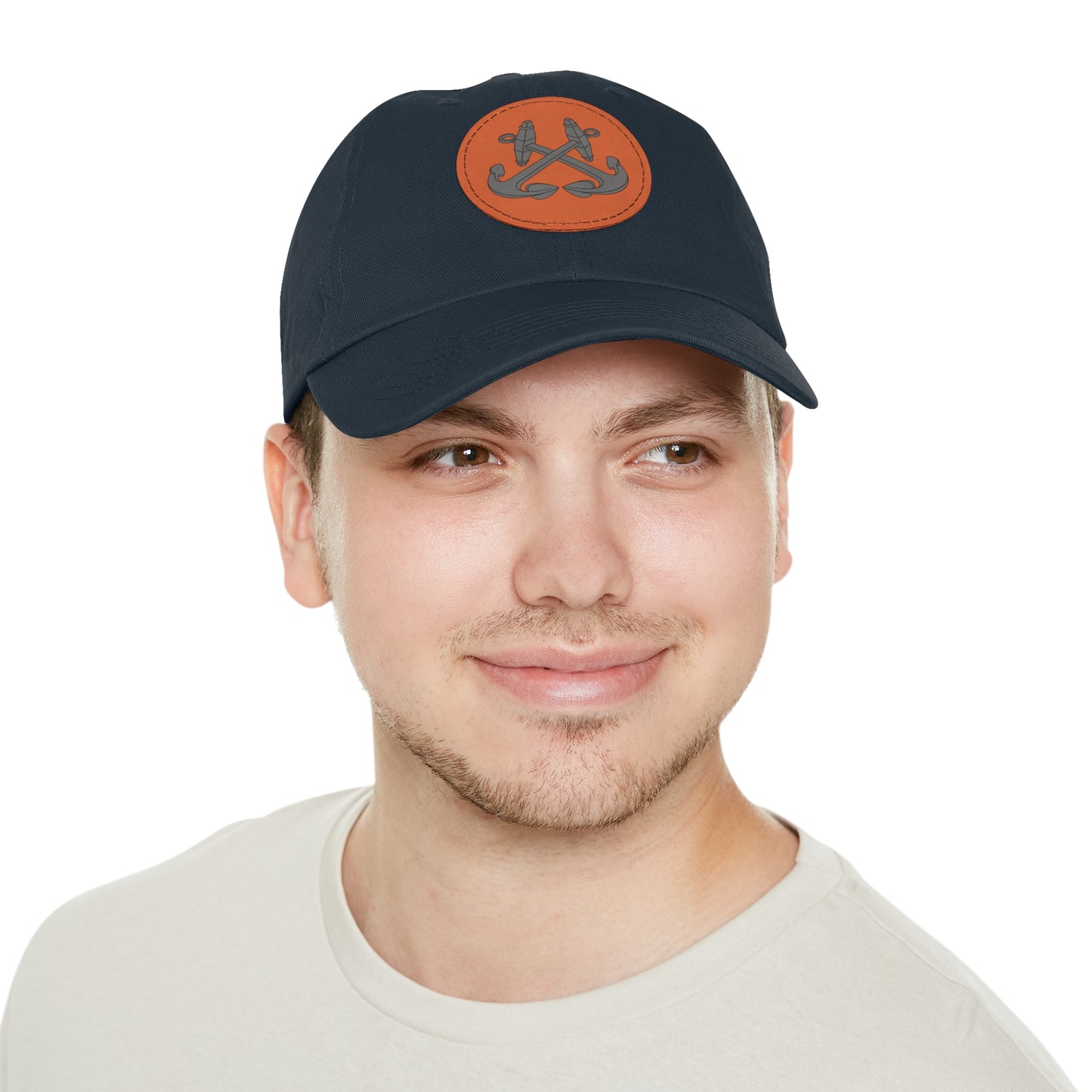CROSSED ANCHOR leather patch Dad Hat