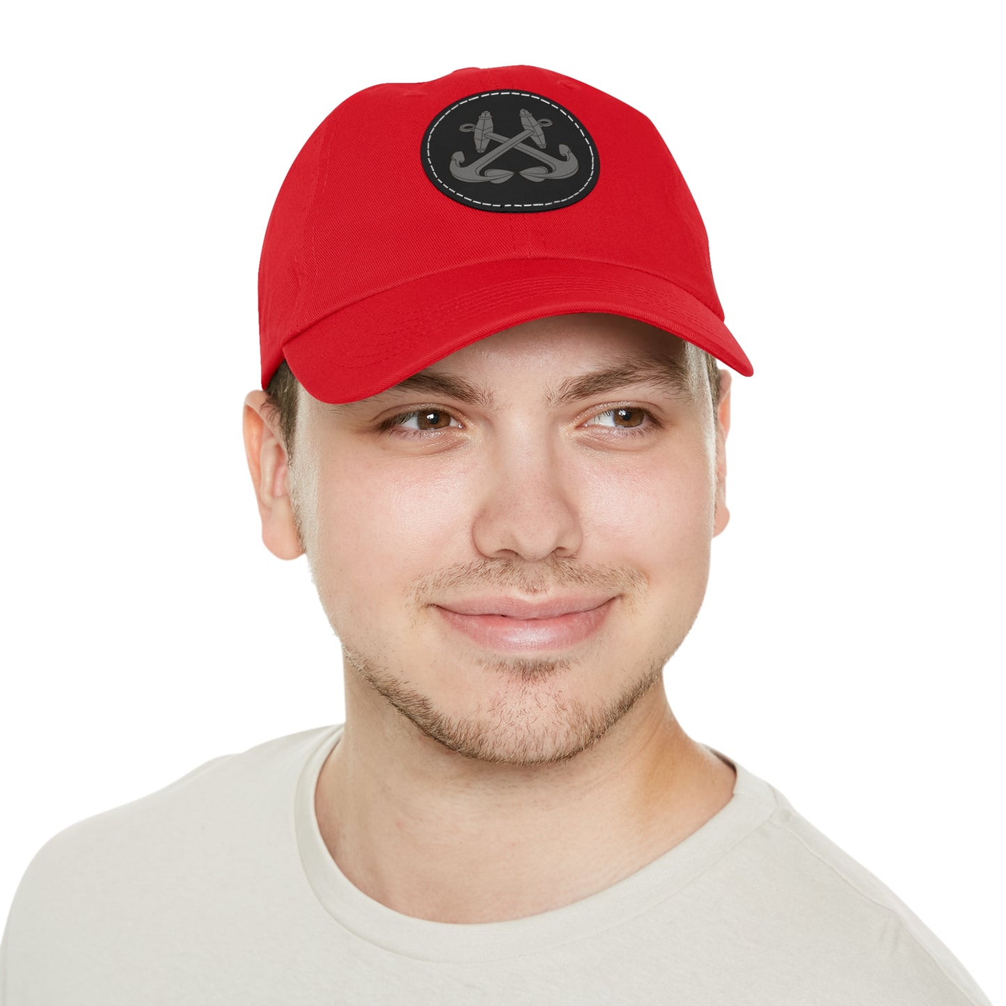 CROSSED ANCHOR leather patch Dad Hat