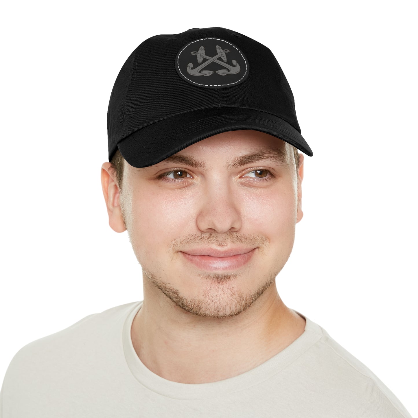CROSSED ANCHOR leather patch Dad Hat