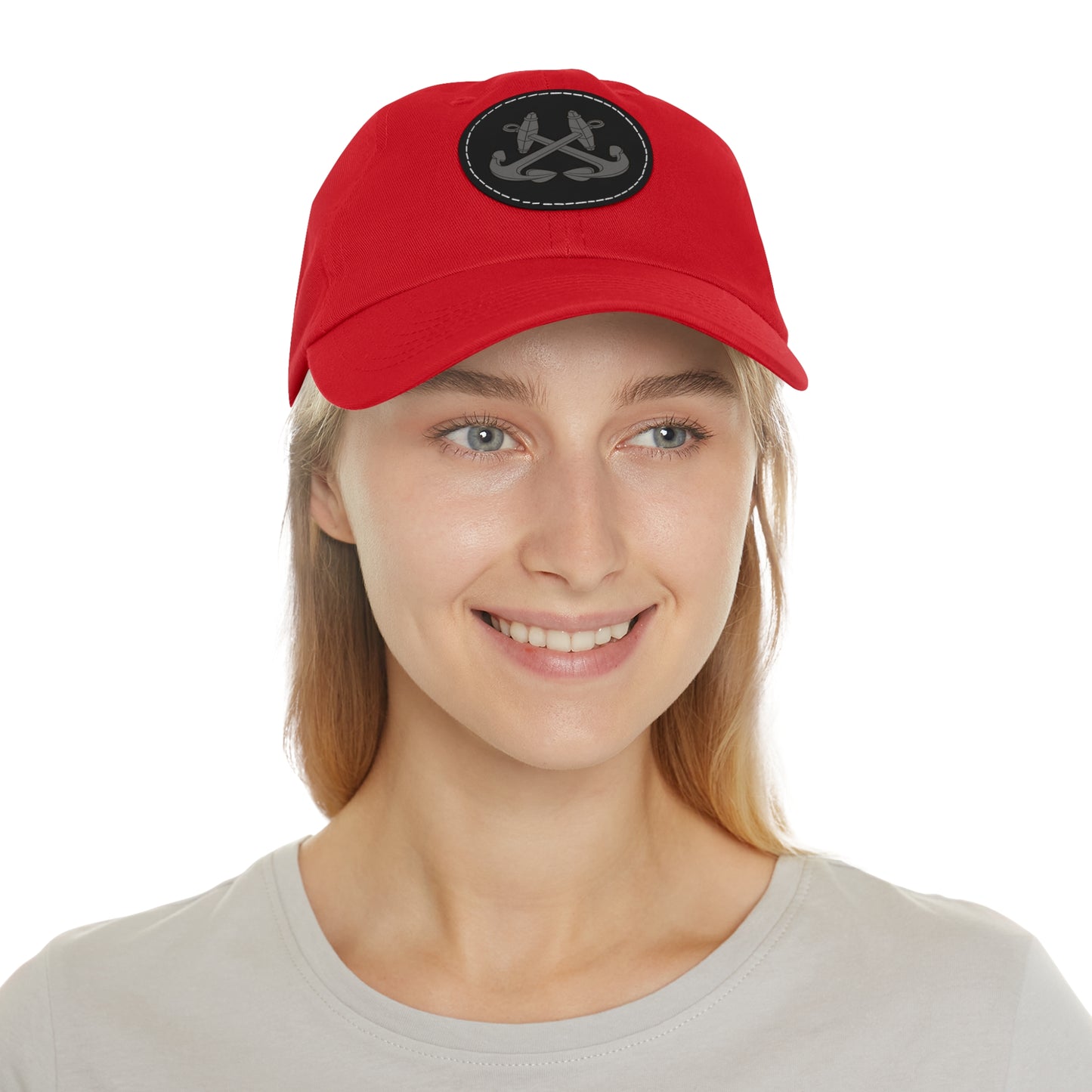 CROSSED ANCHOR leather patch Dad Hat