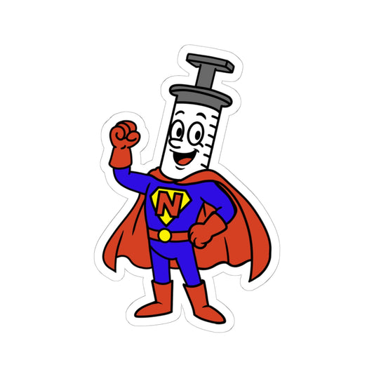 Superhero Syringe Kiss-Cut Stickers - Fun & Whimsical Décor for Kids & Healthcare Enthusiasts