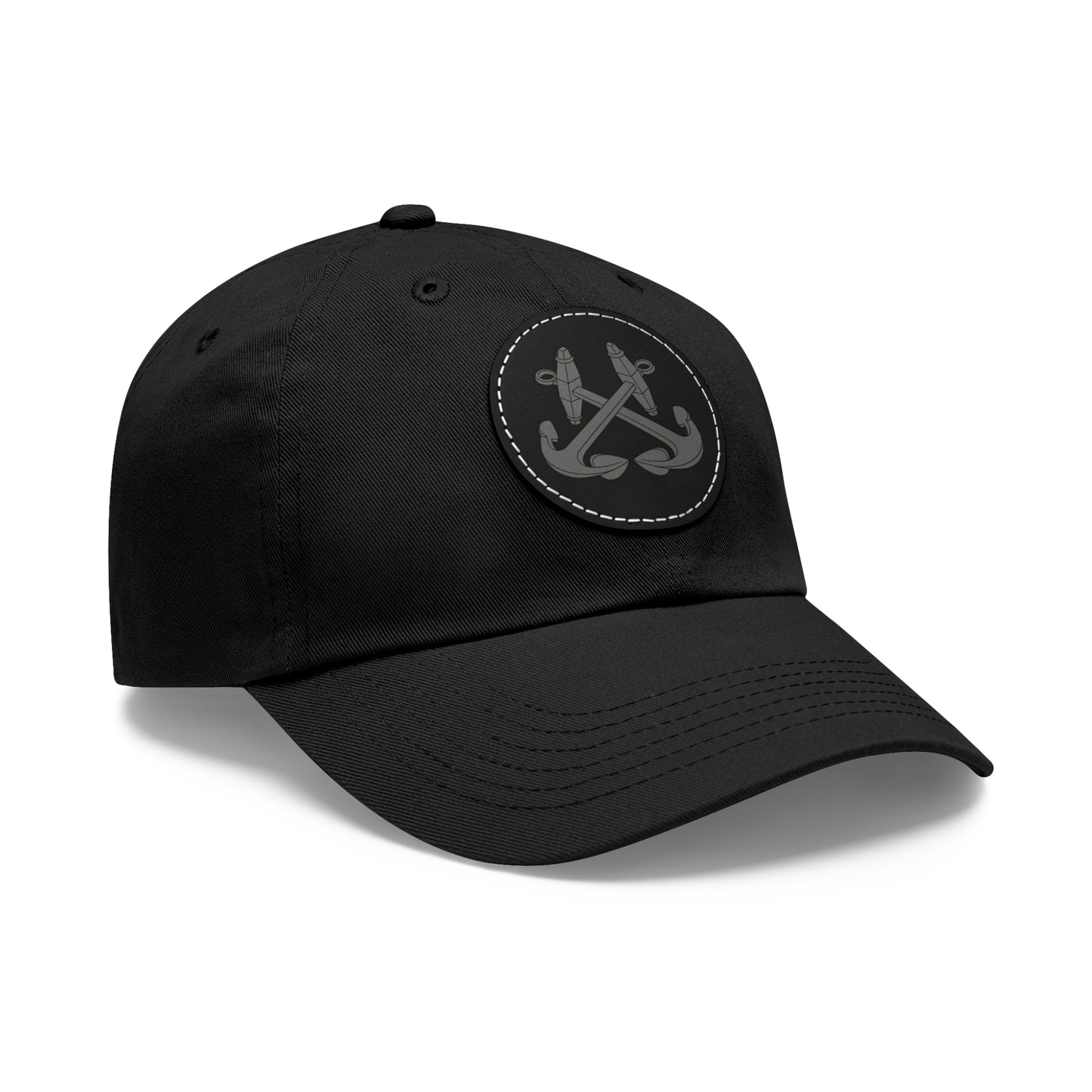 CROSSED ANCHOR leather patch  Dad Hat